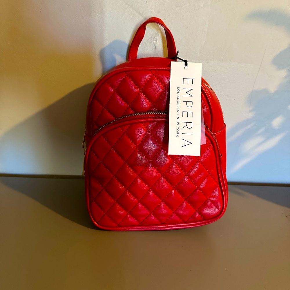 Simple Vegan red mini backpack NWT